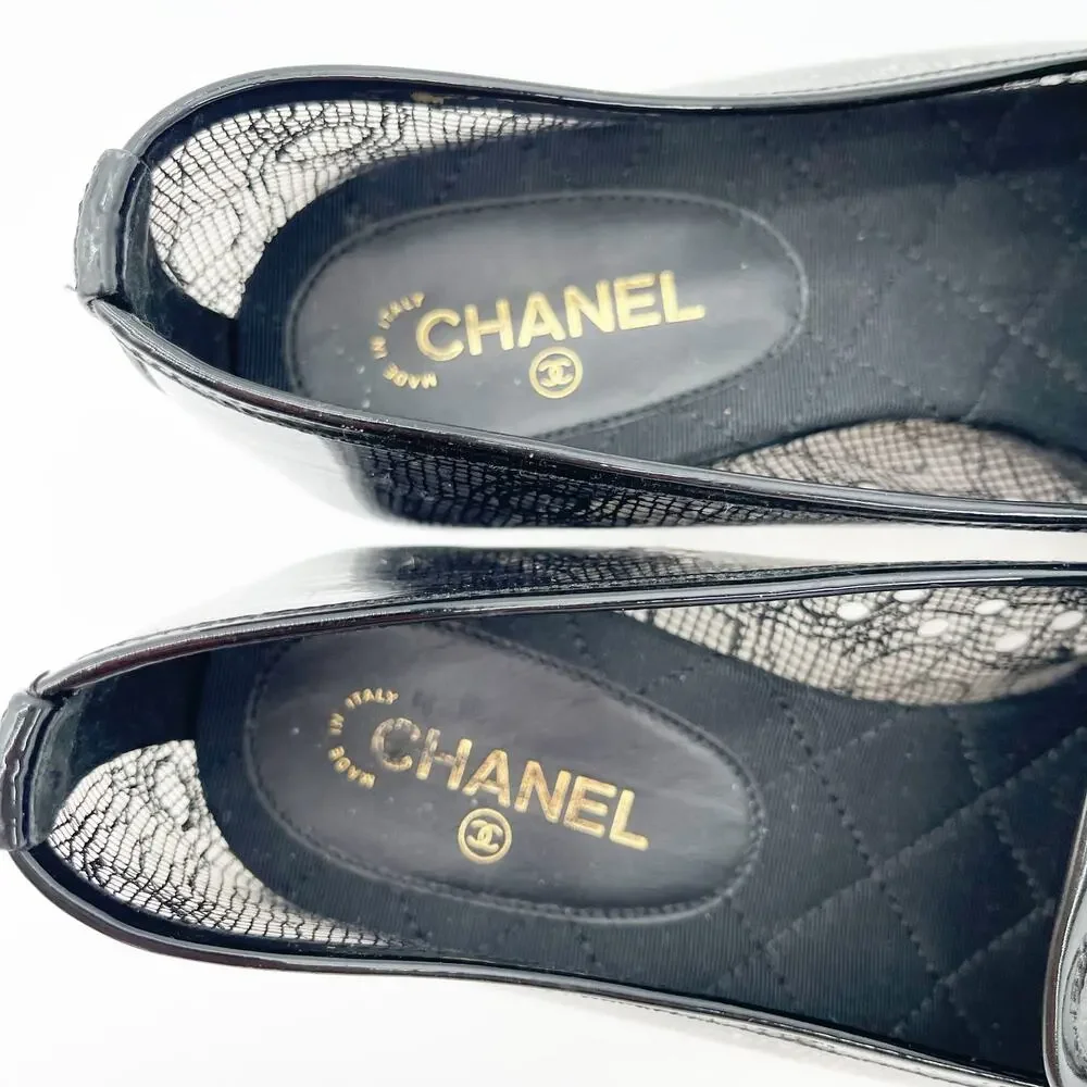 CHANEL black pvc